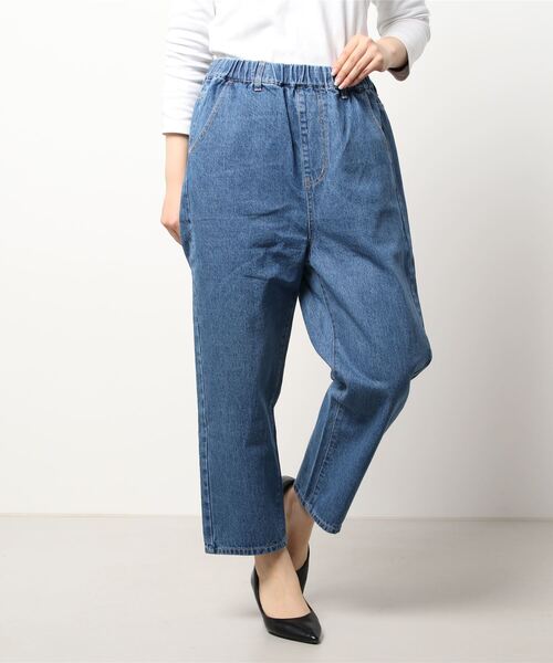 Samansa Mos2（サマンサ モスモス）の「デニムイージーパンツ（デニムパンツ・レディース・ネイビー/ブルー・ﾌﾘ-）」の5枚目の写真