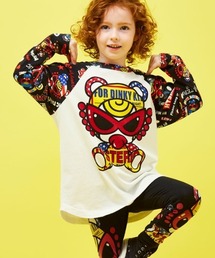 HYSTERIC MINI（ヒステリックミニ）の「TEDDY MINI COLLAGE総柄ラグラン長袖Tシャツ（Tシャツ/カットソー・キッズ）」