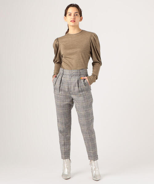 ISABEL MARANT(イザベルマラン)の「ISABEL MARANT CEYO チェックテーパードパンツ(スラックス・レディース・グレー系その他2・36/34)」の4枚目の写真