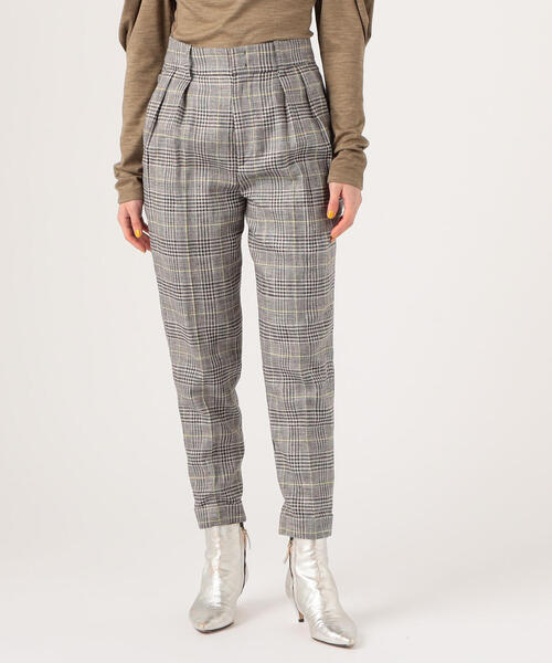 ISABEL MARANT(イザベルマラン)の「ISABEL MARANT CEYO チェックテーパードパンツ(スラックス・レディース・グレー系その他2・36/34)」の5枚目の写真