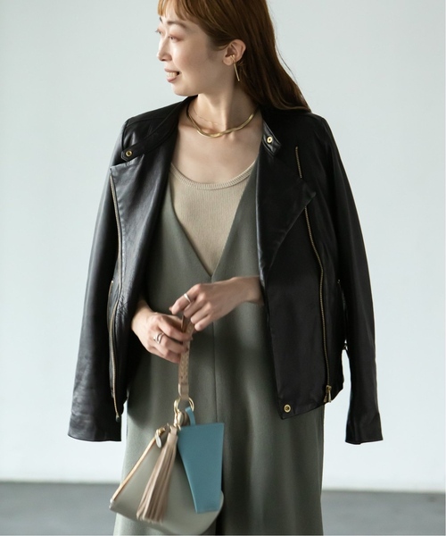 セール】《追加4》ソフトラムレザーライダースブルゾン