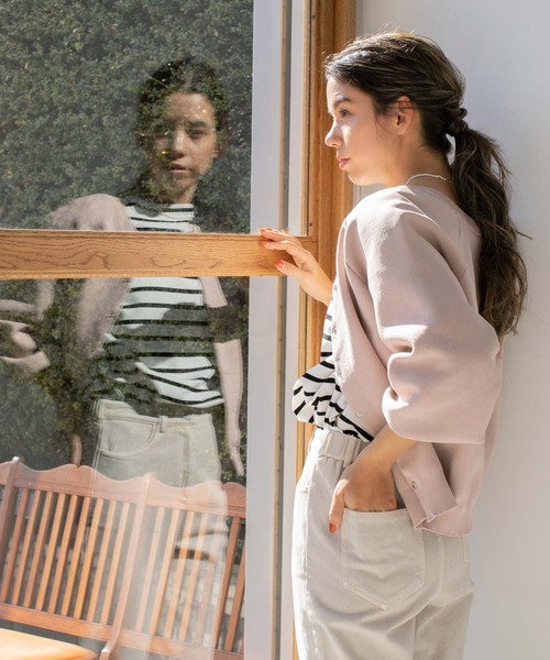 fifth（フィフス）の「前後2wayカーディガントップス（カーディガン/ボレロ・レディース・ブラック/ピンク/ライトベージュ/ブルー/グリーン/キャメル・M）」の9枚目の写真