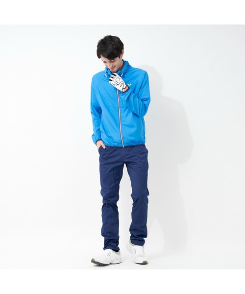 FILA GOLF(フィラゴルフ )の「FILA GOLF/フィラゴルフ ハイネックフード ラグランスリーブ ポケッタブルブルゾン/撥水加工 吸汗速乾 UVカット/ゴルフウェア/メンズ(ブルゾン・メンズ・ブルー/ブラック/ネイビー・LL/M/3L/L)」の7枚目の写真