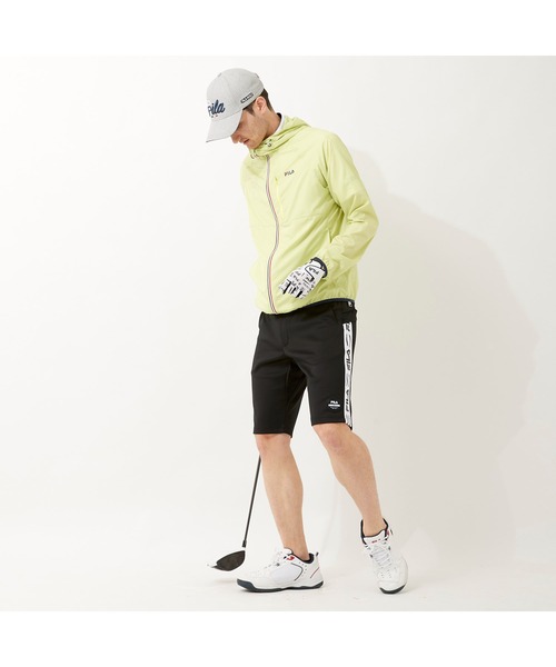 FILA GOLF(フィラゴルフ )の「FILA GOLF/フィラゴルフ ハイネックフード ラグランスリーブ ポケッタブルブルゾン/撥水加工 吸汗速乾 UVカット/ゴルフウェア/メンズ(ブルゾン・メンズ・ブルー/ブラック/ネイビー・LL/M/3L/L)」の8枚目の写真
