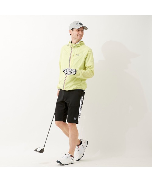 FILA GOLF(フィラゴルフ )の「FILA GOLF/フィラゴルフ ハイネックフード ラグランスリーブ ポケッタブルブルゾン/撥水加工 吸汗速乾 UVカット/ゴルフウェア/メンズ(ブルゾン・メンズ・ブルー/ブラック/ネイビー・LL/M/3L/L)」の19枚目の写真