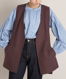 THE SHOP TK （ザ ショップ ティーケー ）の「◆リネン混ミドル丈ジレ（ベスト・レディース）」
