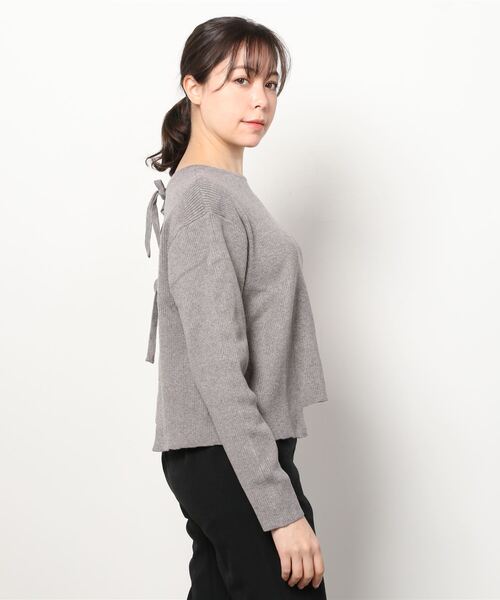 EACH.(イーチ)の「EACH 2wayバックリボンプルオーバー(ニット/セーター・レディース・グレー/イエロー・FREE)」の3枚目の写真