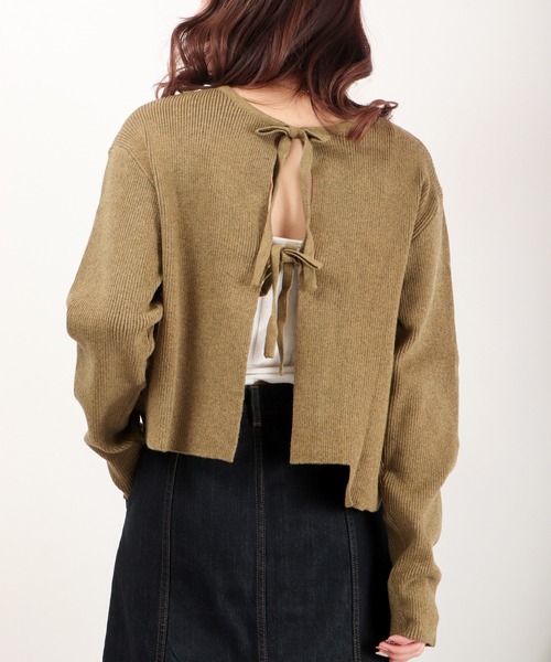 EACH.(イーチ)の「EACH 2wayバックリボンプルオーバー(ニット/セーター・レディース・グレー/イエロー・FREE)」の12枚目の写真