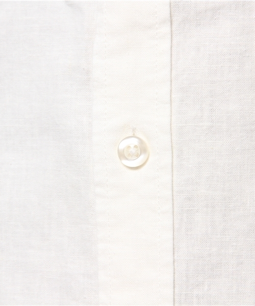 WEGO（ウィゴー）の「WEGO/フレンチリネンMIXロングシャツ（シャツ/ブラウス・メンズ・ホワイト/ホワイト系その他/ネイビー/ブルー系その他・MEDIUM/LARGE）」の8枚目の写真