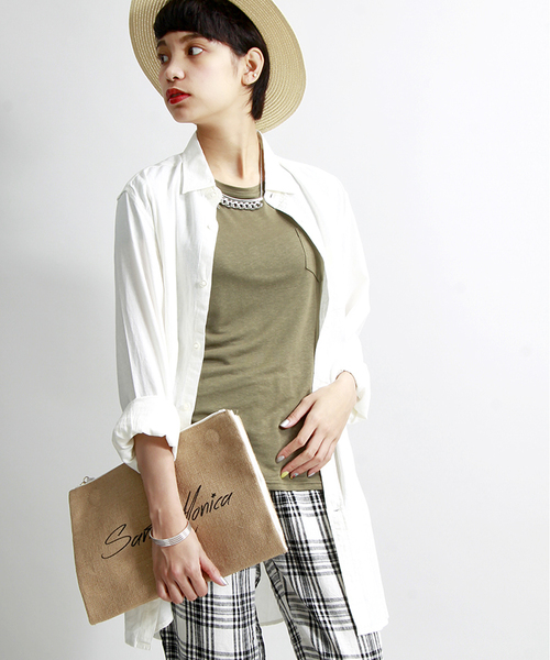 WEGO（ウィゴー）の「WEGO/フレンチリネンMIXロングシャツ（シャツ/ブラウス・メンズ・ホワイト/ホワイト系その他/ネイビー/ブルー系その他・MEDIUM/LARGE）」の18枚目の写真