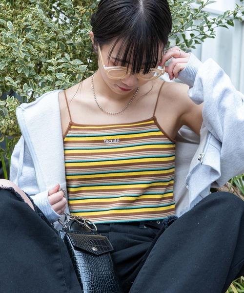 WEGO(ウィゴー)の「WEGO/カップインロゴ刺繍キャミソール(キャミソール・レディース・ケリー/ブラック/ホワイト/ブラウン系その他5/アニマル/ライム/オレンジ・FREE)」の10枚目の写真