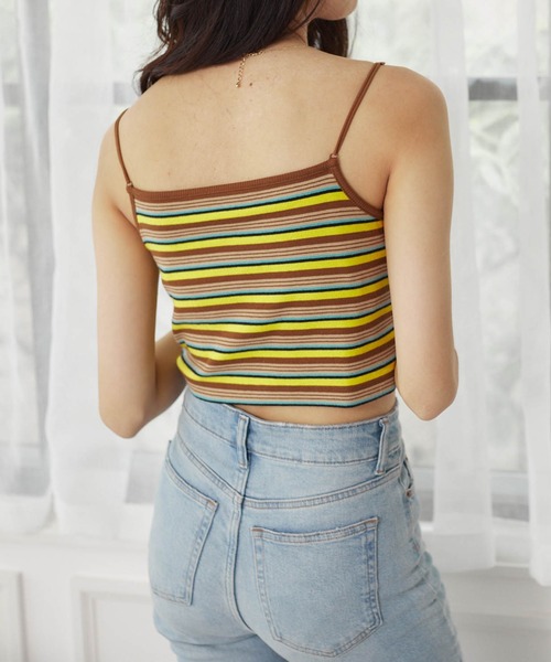 WEGO(ウィゴー)の「WEGO/カップインロゴ刺繍キャミソール(キャミソール・レディース・ケリー/ブラック/ホワイト/ブラウン系その他5/アニマル/ライム/オレンジ・FREE)」の21枚目の写真