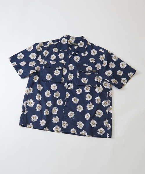 CUBE SUGAR（キューブシュガー）の「アクティブストレッチ総柄アウトドア半袖開襟シャツ（シャツ/ブラウス・レディース・カモフラージュ/オレンジ系その他/ネイビー×ホワイト・M）」の15枚目の写真