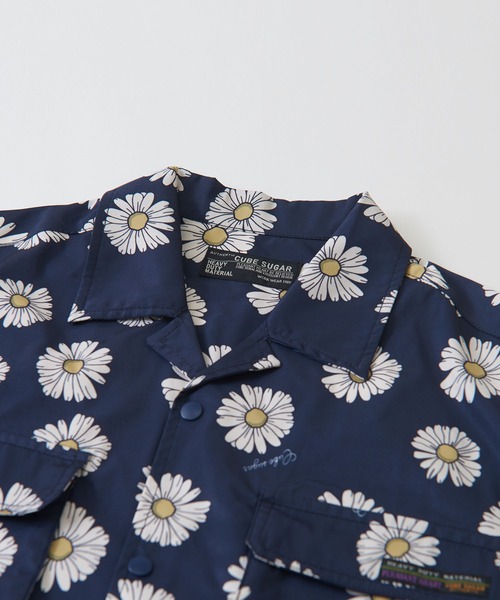 CUBE SUGAR（キューブシュガー）の「アクティブストレッチ総柄アウトドア半袖開襟シャツ（シャツ/ブラウス・レディース・カモフラージュ/オレンジ系その他/ネイビー×ホワイト・M）」の16枚目の写真