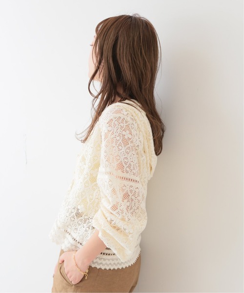 SLOBE IENA（スローブイエナ）の「コットンレースフーディーブラウス