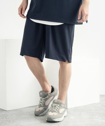 カットジョーゼットリラックスストレッチ ワンタックワイドショートパンツ
