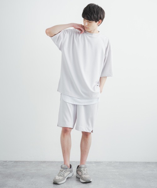 Rocky Monroe(ロッキーモンロー)の「カットジョーゼットリラックスストレッチ ワンタックワイドショートパンツ(その他パンツ・メンズ・ネイビー/ベージュ/ライトブルーグレー/杢グレー/ブラック/ホワイト・M/L/XL)」の7枚目の写真