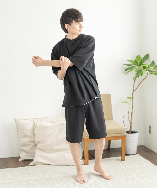 Rocky Monroe(ロッキーモンロー)の「カットジョーゼットリラックスストレッチ ワンタックワイドショートパンツ(その他パンツ・メンズ・ネイビー/ベージュ/ライトブルーグレー/杢グレー/ブラック/ホワイト・M/L/XL)」の13枚目の写真