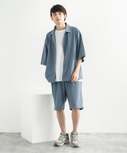 Rocky Monroe(ロッキーモンロー)の「カットジョーゼットリラックスストレッチ ワンタックワイドショートパンツ(その他パンツ・メンズ・ネイビー/ベージュ/ライトブルーグレー/杢グレー/ブラック/ホワイト・M/L/XL)」の14枚目の写真