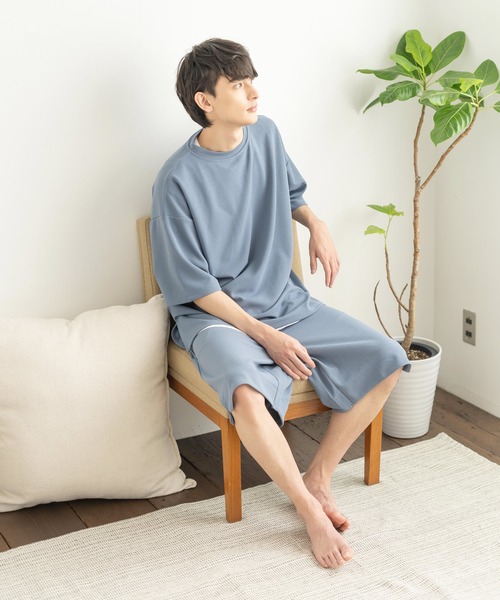 Rocky Monroe(ロッキーモンロー)の「カットジョーゼットリラックスストレッチ ワンタックワイドショートパンツ(その他パンツ・メンズ・ネイビー/ベージュ/ライトブルーグレー/杢グレー/ブラック/ホワイト・M/L/XL)」の9枚目の写真