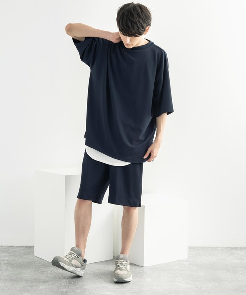 Rocky Monroe(ロッキーモンロー)の「カットジョーゼットリラックスストレッチ ワンタックワイドショートパンツ(その他パンツ・メンズ・ネイビー/ベージュ/ライトブルーグレー/杢グレー/ブラック/ホワイト・M/L/XL)」の21枚目の写真