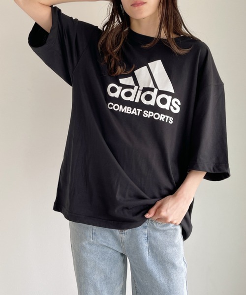 adidas(アディダス)の「adidas COMBAT SPORTS(アディダス コンバットスポーツ)/Logo T-shirts オーバーサイズBIGロゴTシャツ(Tシャツ/カットソー・レディース・ブラック/ホワイト/グリーン/アイボリー・L/M)」の18枚目の写真