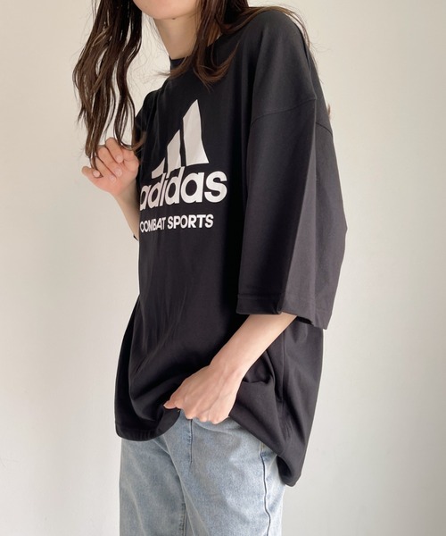 adidas(アディダス)の「adidas COMBAT SPORTS(アディダス コンバットスポーツ)/Logo T-shirts オーバーサイズBIGロゴTシャツ(Tシャツ/カットソー・レディース・ブラック/ホワイト/グリーン/アイボリー・L/M)」の20枚目の写真