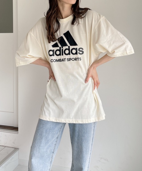 adidas(アディダス)の「adidas COMBAT SPORTS(アディダス コンバットスポーツ)/Logo T-shirts オーバーサイズBIGロゴTシャツ(Tシャツ/カットソー・レディース・ブラック/ホワイト/グリーン/アイボリー・L/M)」の12枚目の写真