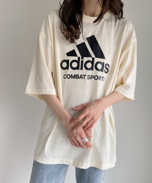 adidas(アディダス)の「adidas COMBAT SPORTS(アディダス コンバットスポーツ)/Logo T-shirts オーバーサイズBIGロゴTシャツ(Tシャツ/カットソー・レディース・ブラック/ホワイト/グリーン/アイボリー・L/M)」の11枚目の写真