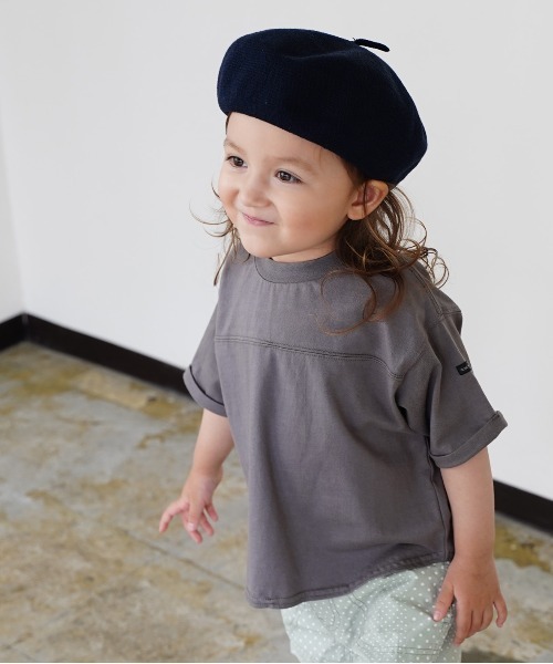 quoti use fith（クゥオティ　ユース　フィス）の「ベーシック天竺 BIG フットボール 半袖 Tシャツ（Tシャツ/カットソー・キッズ・ブルー/チャコールグレー/ホワイト・110/90/100/120/130/80）」の3枚目の写真