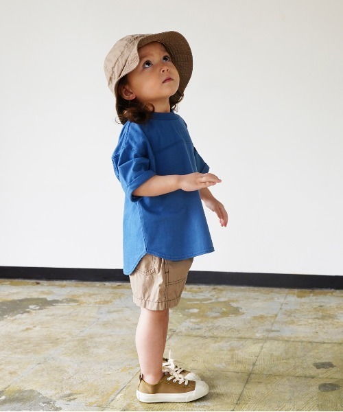 quoti use fith（クゥオティ　ユース　フィス）の「ベーシック天竺 BIG フットボール 半袖 Tシャツ（Tシャツ/カットソー・キッズ・ブルー/チャコールグレー/ホワイト・110/90/100/120/130/80）」の6枚目の写真