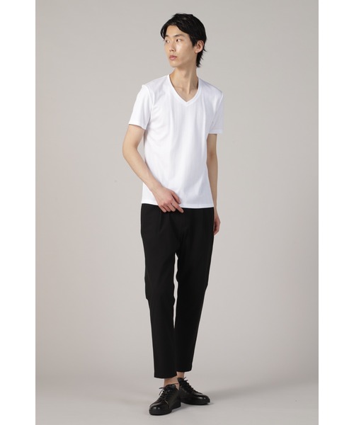 TORNADO MART(トルネードマート)の「ZERO by TORNADO MART∴ランダム針抜きABSテレコ半袖カットソー(Tシャツ/カットソー・メンズ・ホワイト/ダークグリーン・M/L/LL)」の3枚目の写真
