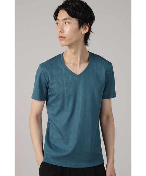 TORNADO MART(トルネードマート)の「ZERO by TORNADO MART∴ランダム針抜きABSテレコ半袖カットソー(Tシャツ/カットソー・メンズ・ホワイト/ダークグリーン・M/L/LL)」の6枚目の写真