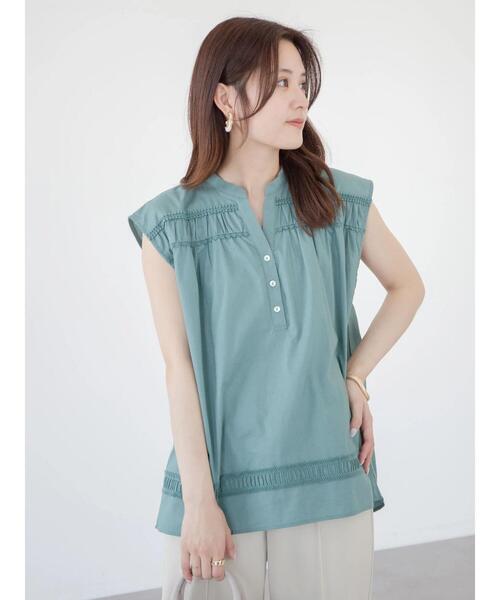 Furryrate（ファーリーレート）の「・furry rate レース切替ノースリブラウス（シャツ/ブラウス・レディース・ブラック/オフホワイト/グレー/グリーン・FREE）」の17枚目の写真