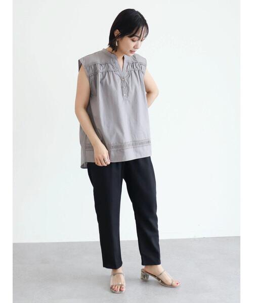 Furryrate（ファーリーレート）の「・furry rate レース切替ノースリブラウス（シャツ/ブラウス・レディース・ブラック/オフホワイト/グレー/グリーン・FREE）」の19枚目の写真