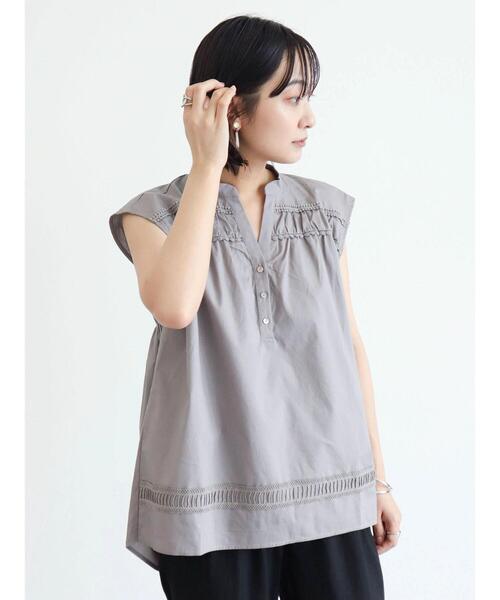 Furryrate（ファーリーレート）の「・furry rate レース切替ノースリブラウス（シャツ/ブラウス・レディース・ブラック/オフホワイト/グレー/グリーン・FREE）」の22枚目の写真