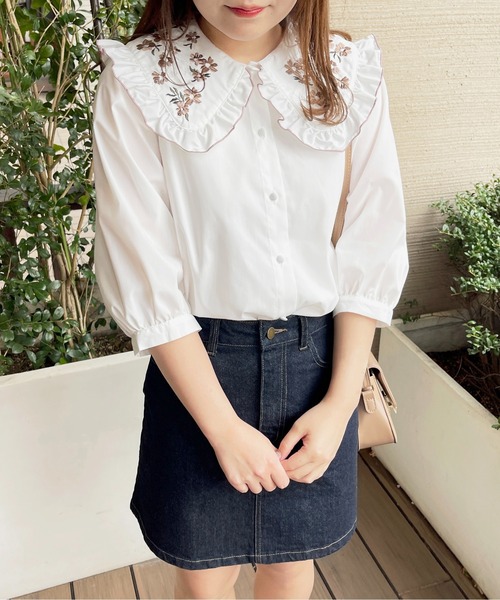 apres jour(アプレジュール)の「刺繍襟フリルブラウス【ZOZOTOWN限定アイテム】(シャツ/ブラウス・レディース・オフホワイト/ピンクベージュ/ラベンダー・フリー/X-LARGE)」の20枚目の写真