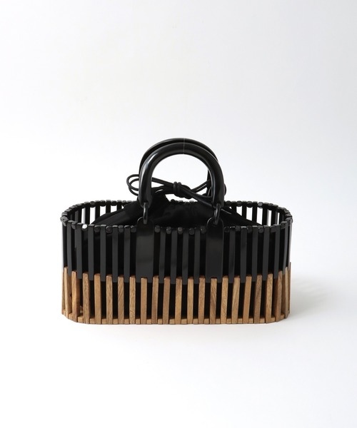 ハチエ　ヴィオラドーロ　バッファローホーンxウッドハンドバッグ ハチエ ヴィオラドーロ バッファローホーンxウッドハンドバッグ