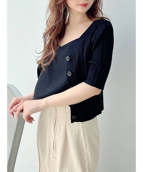 RESEXXY（リゼクシー）の「2wayニットトップス（ニット/セーター・レディース・ブラック/グリーン/ベージュ・FREE）」の2枚目の写真