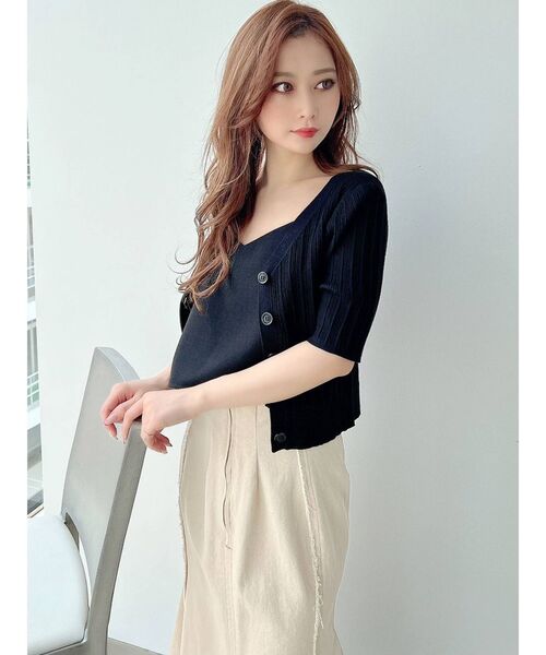 RESEXXY（リゼクシー）の「2wayニットトップス（ニット/セーター・レディース・ブラック/グリーン/ベージュ・FREE）」の14枚目の写真