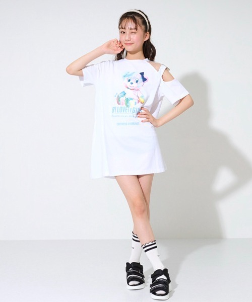 by LOVEiT(バイラビット)の「タイダイラビ子ワンピース(ワンピース・キッズ・ブラック/ホワイト/ラベンダー・120cm/140cm/150cm/130cm/160cm)」の1枚目の写真