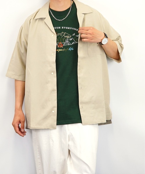 Burner(バーナー)の「【GROOVY STORE】ビッグシルエット 刺繍 キャンプ Tシャツ USAコットン(Tシャツ/カットソー・メンズ・ネイビー/ブラック/グリーン/ホワイト・M/LL/L)」の18枚目の写真