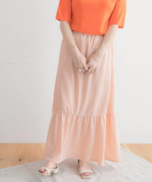 ITEMS URBANRESEARCH(アイテムズ アーバンリサーチ)の「チェックキリカエスカート(スカート・レディース・ブラック/オレンジ/グリーン・FREE)」の13枚目の写真