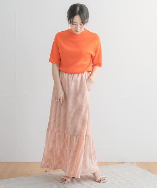 ITEMS URBANRESEARCH(アイテムズ アーバンリサーチ)の「チェックキリカエスカート(スカート・レディース・ブラック/オレンジ/グリーン・FREE)」の16枚目の写真