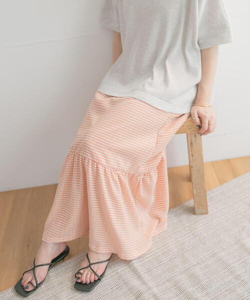 ITEMS URBANRESEARCH(アイテムズ アーバンリサーチ)の「チェックキリカエスカート(スカート・レディース・ブラック/オレンジ/グリーン・FREE)」の12枚目の写真