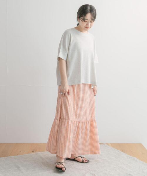ITEMS URBANRESEARCH(アイテムズ アーバンリサーチ)の「チェックキリカエスカート(スカート・レディース・ブラック/オレンジ/グリーン・FREE)」の8枚目の写真