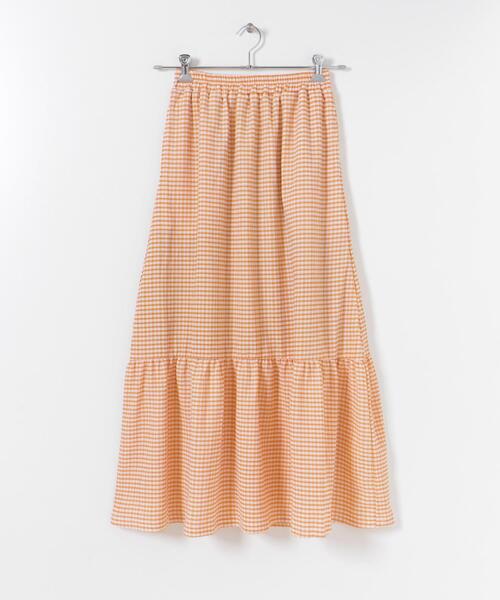 ITEMS URBANRESEARCH(アイテムズ アーバンリサーチ)の「チェックキリカエスカート(スカート・レディース・ブラック/オレンジ/グリーン・FREE)」の6枚目の写真