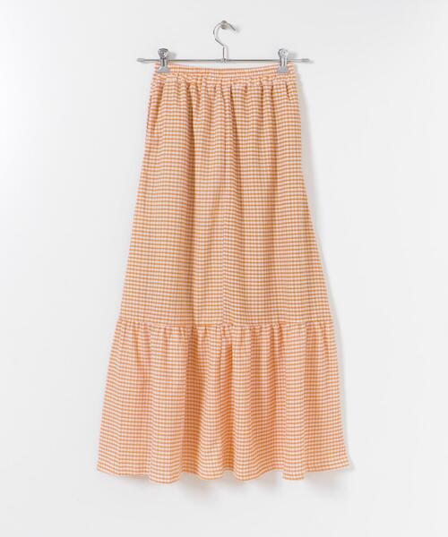 ITEMS URBANRESEARCH(アイテムズ アーバンリサーチ)の「チェックキリカエスカート(スカート・レディース・ブラック/オレンジ/グリーン・FREE)」の5枚目の写真