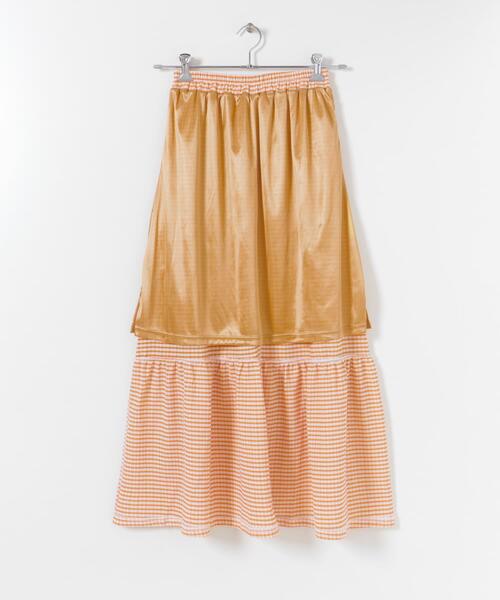 ITEMS URBANRESEARCH(アイテムズ アーバンリサーチ)の「チェックキリカエスカート(スカート・レディース・ブラック/オレンジ/グリーン・FREE)」の4枚目の写真