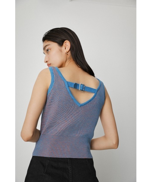 AZUL by moussy（アズールバイマウジー）の「COLOR SCHEME KNIT BRATOP/カラースキームニットブラトップ（チューブトップ・レディース・グリーン/ブルー/イエロー・SMALL/MEDIUM）」の13枚目の写真
